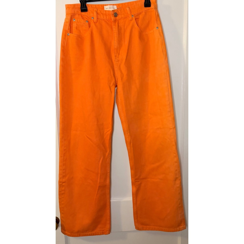 GREY LAB LOS ANGELES Orange Wide Leg Jeans Women's Size L grunge statement pants